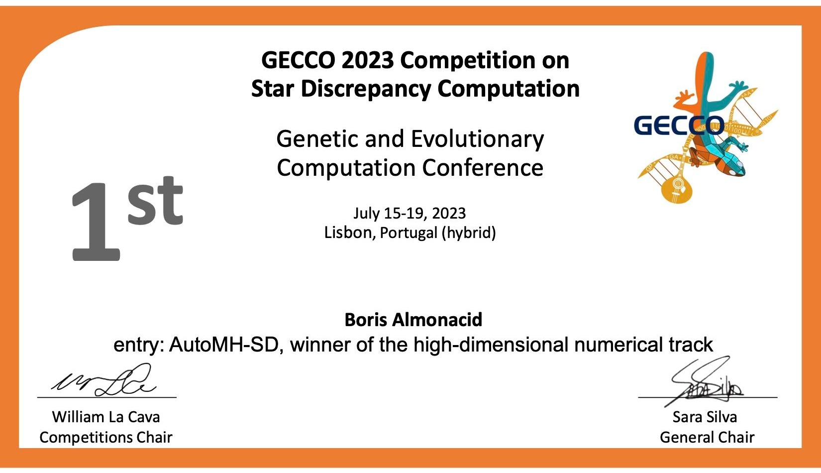Gold at GECCO 2023: Star Discrepancy Computation, High-Dimensional Track